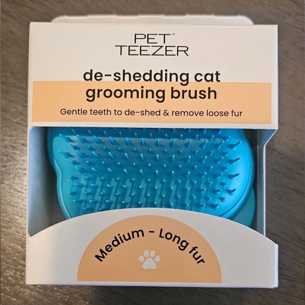 3 Pet Teezer Cat Grooming Brushes (Green, Pink and Blue)
